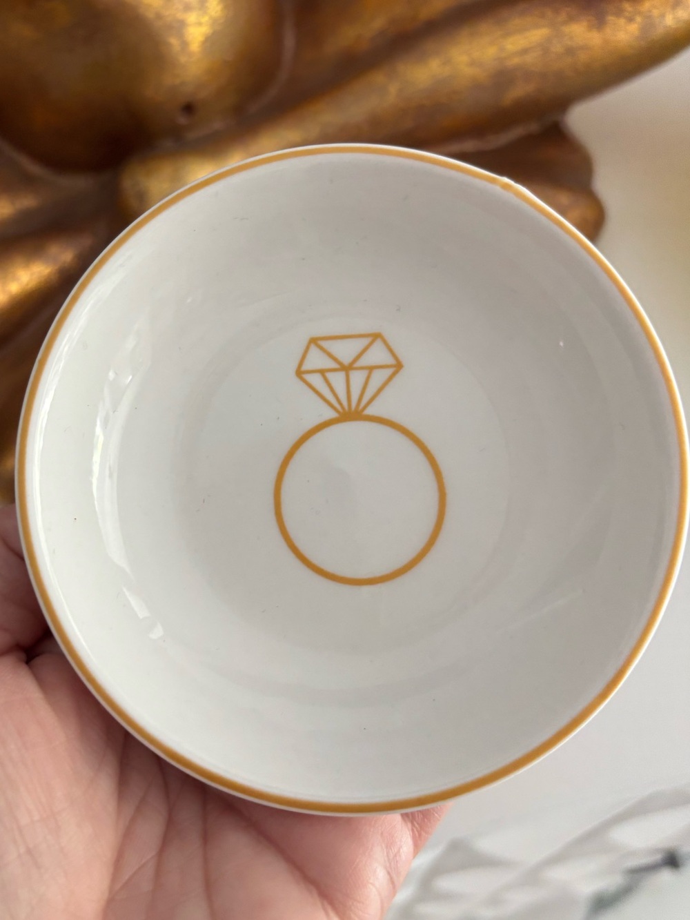 White and Gold Ring Trinket Dish - Home Accents ✨